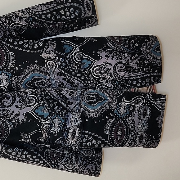 BURBERRY PRORSUM purple paisley bandana print double breasted trench coat Sz 10 - Picture 10 of 16